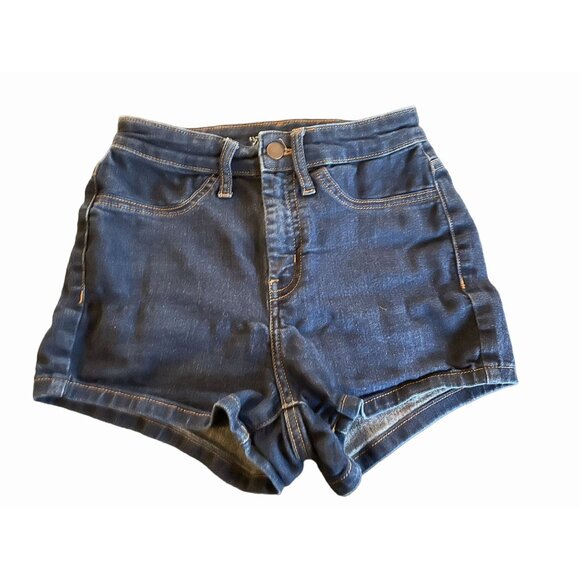 Wild Fable High Rise dark wash denim short stretch size 2 5 pocket - Picture 1 of 4